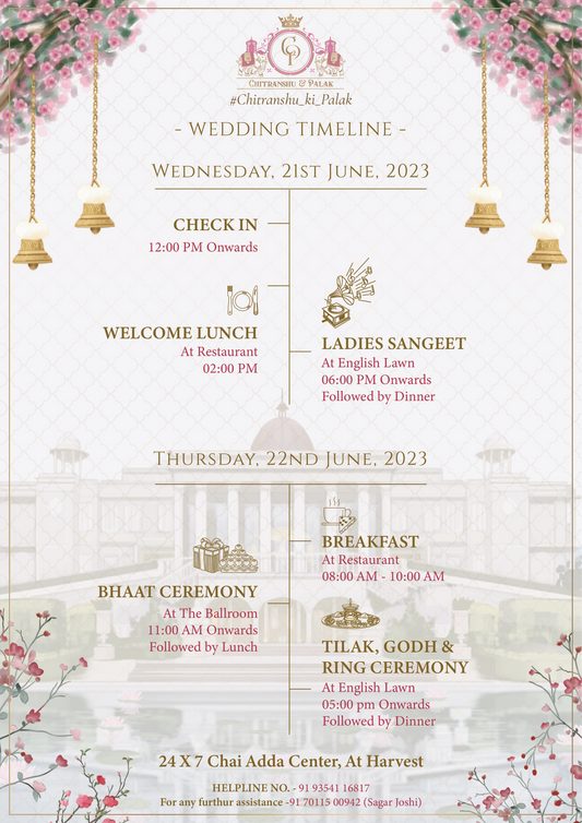 Room Itineary (Tent Card)