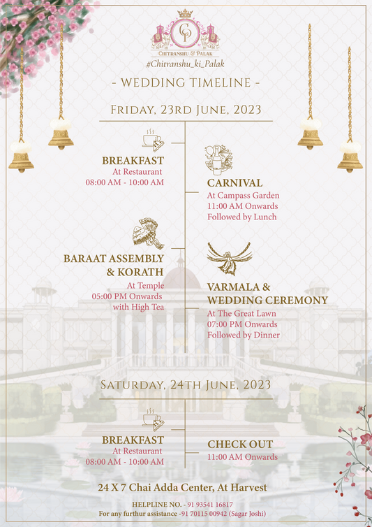 Room Itineary (Tent Card)